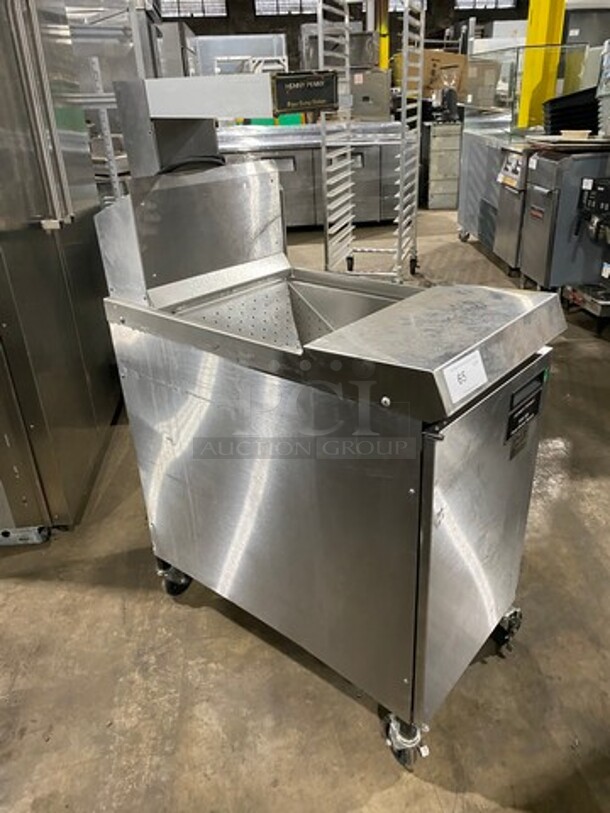 Henny Penny Commercial Floor Style Fryer Dump Station! With Overhead Heating Lamp! All Stainless Steel! Model FDS200! On Casters! - Image 2 of 8