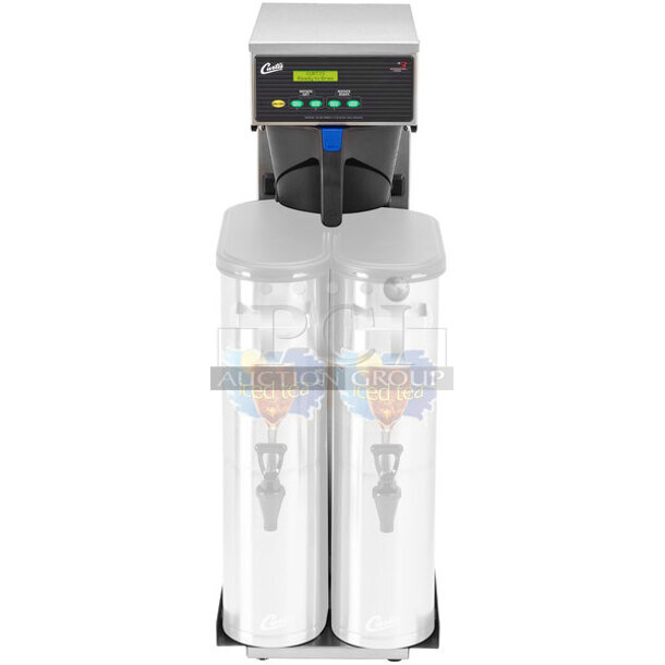	BRAND NEW SCRATCH AND DENT! Curtis RTB Stainless Steel Commercial Countertop Iced Tea Machine w/ Poly Brew Basket. Stock Picture Used as Gallery: Does Not Come w/ Beverage Holders. 120 Volts, 1 Phase. Tested and Working! - Image 1 of 7