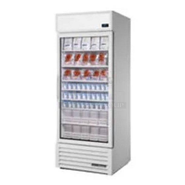 BRAND NEW SCRATCH AND DENT! 2023 True TSCI-600R-G-PH Commercial Single Door Cooler Merchandiser w/ Poly Racks. 115 Volts, 1 Phase. Tested and Working! - Image 1 of 5