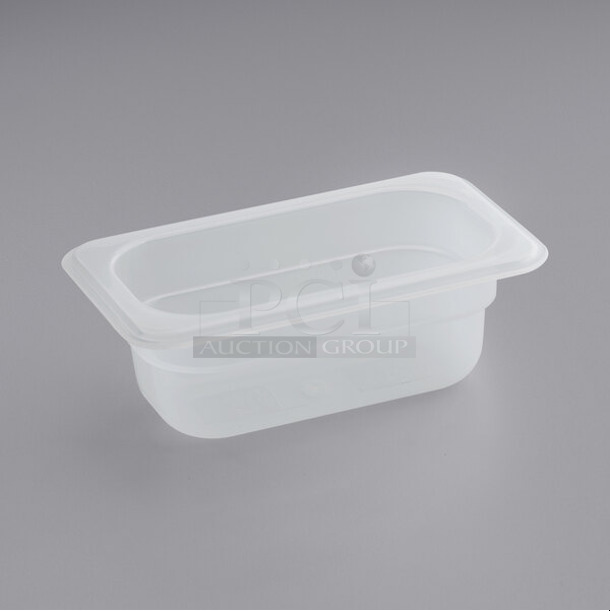 2 Boxes of 72 BRAND NEW IN BOX! Vigor 247FP192PP 1/9 Size 2 1/2" Deep Translucent Polypropylene Food Pan. Missing 24. 2 Times Your Bid! - Image 1 of 4