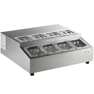 BRAND NEW SCRATCH AND DENT! Avantco 360CPT28HC Stainless Steel 28" Countertop Refrigerated Prep Rail. 115 Volts, 1 Phase. Tested and Working!