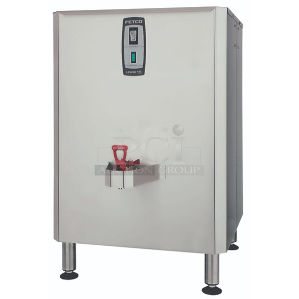 BRAND NEW SCRATCH AND DENT! Fetco HWB-15 Stainless Steel Commercial Countertop 15 Gallon Hot Water Dispenser. 120/208-240 Volts, 1 Phase. 
