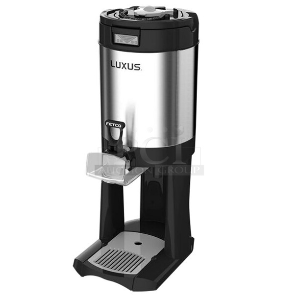 BRAND NEW SCRATCH AND DENT! Fetco L4D-15 Luxus 1.5 Gallon Stainless Steel Coffee Server with Stand