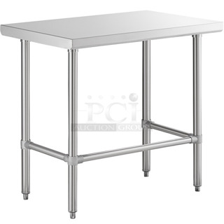 BRAND NEW SCRATCH AND DENT! Regency 600WTS24X36S Spec Line 24" x 36" 14-Gauge 304 Stainless Steel Commercial Open Base Work Table