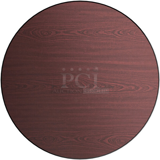 2 BRAND NEW SCRATCH AND DENT! Lancaster Table & Seating 34936RTCB 36" Laminated Round Table Top Reversible Cherry / Black. 2 Times Your Bid! - Image 1 of 3