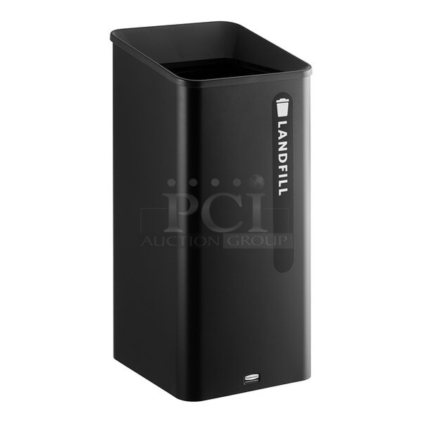BRAND NEW SCRATCH AND DENT! Rubbermaid 6902078988 23 Gallon Black Single Stream Landfill Indoor Square Waste Container