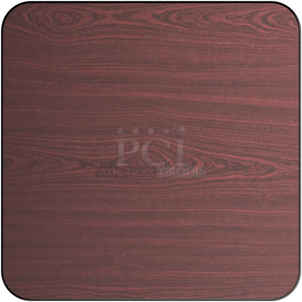 4 BRAND NEW SCRATCH AND DENT! Lancaster Table & Seating 3493030TCB 30" x 30" Laminated Square Table Top Reversible Cherry / Black. 4 Times Your Bid! - Image 1 of 3