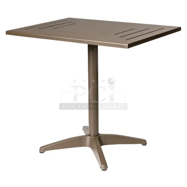 PALLET LOT of 30 BRAND NEW IN BOX! BFM Seating PHH3232BZ-TOP Outdoor Patio Hampton 32" X 32" Aluminum Frame, Bronze Finish Tabletop. No Base. Goes GREAT w/ Lots 113 and 115! 30 Times Your Bid! - Image 1 of 5
