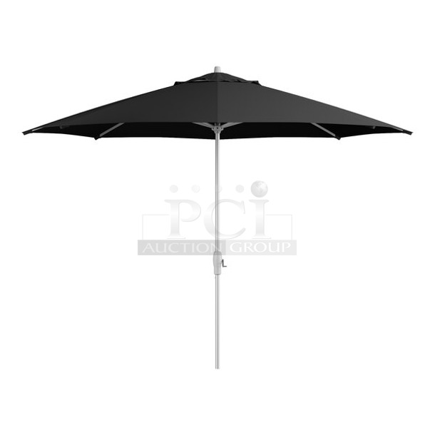 3 BRAND NEW! Lancaster Table & Seating 427UMFAR11BK Black Patio Umbrellas. 3 Times Your Bid! - Image 1 of 4