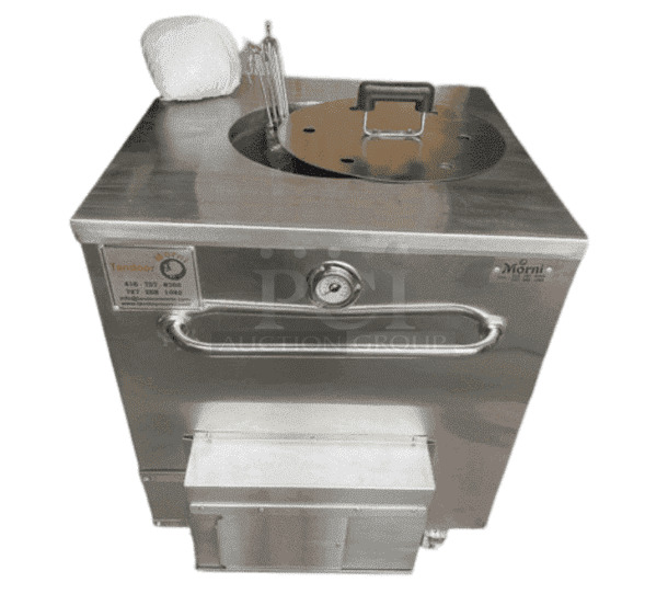 BRAND NEW SCRATCH AND DENT! Morni Stainless Steel Commercial Natural Gas Powered Tandoori Tandoor Oven on Commercial Casters.  - Image 1 of 7