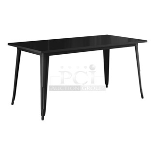 BRAND NEW SCRATCH AND DENT! Lancaster Table & Seating 164DA3263BLK Alloy Series 63" x 32" Onyx Black Standard Height Outdoor Table. May Be Missing Pieces.