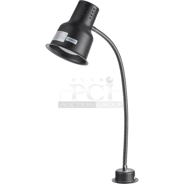BRAND NEW SCRATCH AND DENT! Avantco 177HL24BK 24" Black Single Arm Bulb Warmer Flexible Heat Lamp. 120 Volts, 1 Phase. Tested and Working! - Image 1 of 3