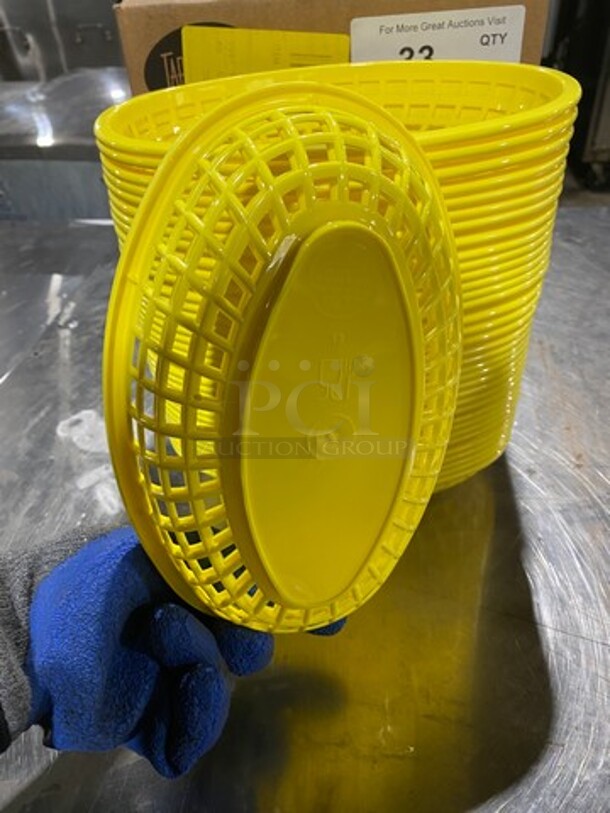 NEW! IN THE BOX! ALL ONE MONEY! 3DZ Tablecraft Yellow Poly Oval Fast Food Serving Baskets! - Image 4 of 5