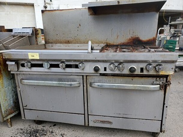 SOUTHBEND Natural Gas Combo Stove| 4 burner stove and griddle, oven|On Casters!  - Image 2 of 5