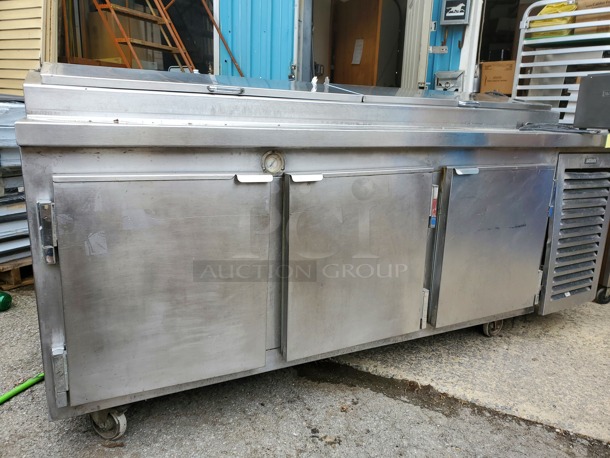 KAIRAK Three Door Prep Table|115V|on casters! - Image 1 of 5