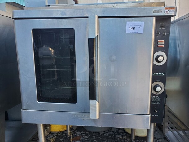 Hobart Natural Gas Full Size Single Deck Convection  38X36X55 (missing one Knob) on legs!! - Image 3 of 9