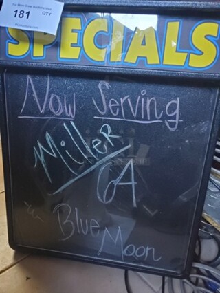 "Specials" sign