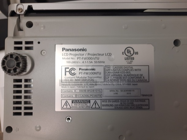 Panasonic PT-FW300NTU LCD Projector. 5 Times Your Bid! (Main Building)  - Image 5 of 5