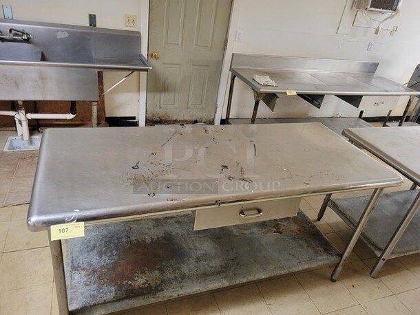 Stainless Steel Work Table with Single Drawer - Image 2 of 3