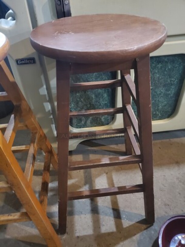 ALL ONE MONEY Lot of 2 Wood Barstool Indoor - Image 2 of 3