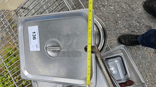 Lot of 4 Stainless Steel Lids for Food Pans - Image 3 of 3