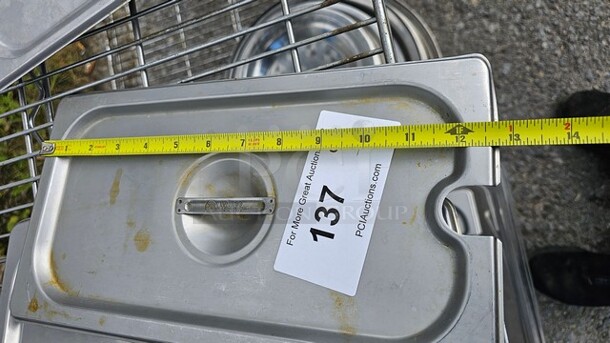 Lot of 5 Stainless Steel Lids for Food Pans - Image 3 of 4