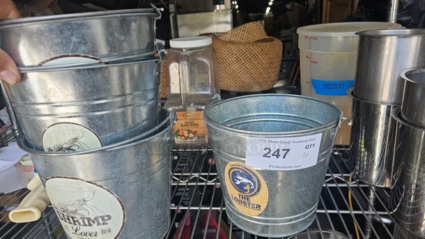 Lot of 4 Round Serving Pails - Image 2 of 2