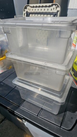 Lot of 3 Plastic Food Storage Bins