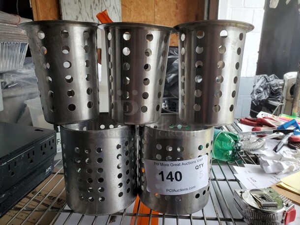 Lot of 5 Stainless Steel Flatware Cylinders - Image 1 of 1