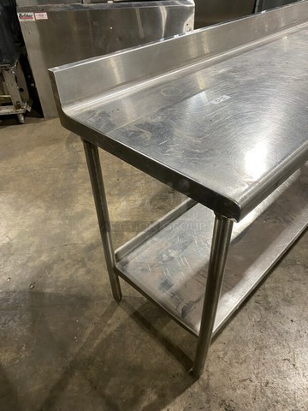 Commercial Worktop/ Prep Top Table! With Back Splash! With Storage Area Underneath! Solid Stainless Steel! On Legs! - Image 3 of 8