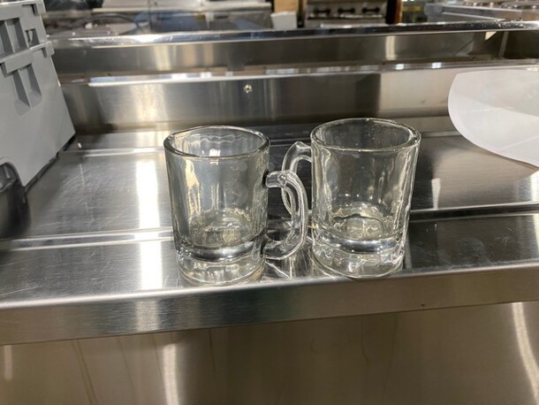 ALL ONE MONEY! Clear Glass Beer Drinking Glasses! Includes Poly Cup Crate! - Image 2 of 2