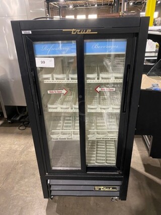 True Commercial 2 Door Reach In Cooler Merchandiser! With View Through Doors! With Poly Coated Racks! Model: GDM11SD SN: 6741925 115V 60HZ 1 Phase