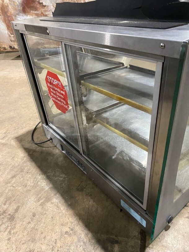 Vendo Commercial Countertop Food Warming Display Case! All Stainless Steel! With Rear Sliding Door Access! 115V 1 Phase! Model: HFD000006 SN: 1421786! Working When Removed!
 - Image 4 of 8