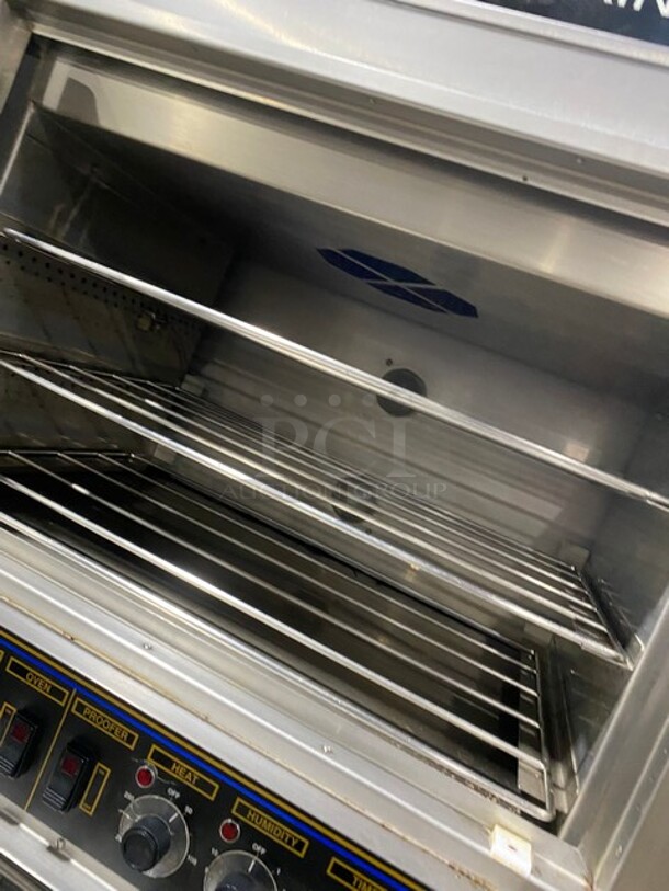 Nuvu Commercial Baking Center Oven Proofer Combo! With Metal Oven Racks! Stainless Steel! On Casters! Model: SUB123 SN: 00375647120400010001 208V 60HZ 3 Phase - Image 7 of 10