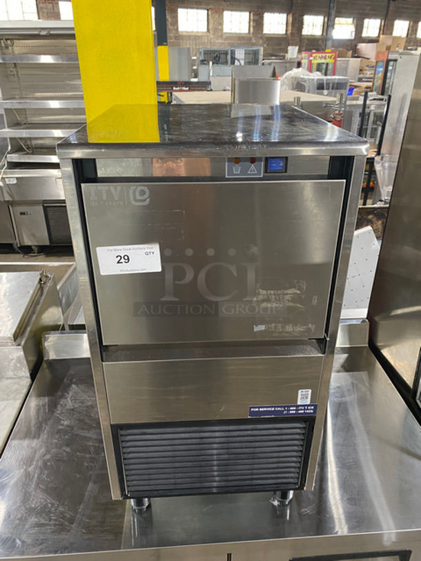 ITV Commercial Air Cooled Undercounter Ice Machine! All Stainless Steel! On Legs! Model: IQ200CAIR SN: 16428751 115V 60HZ 1 Phase
