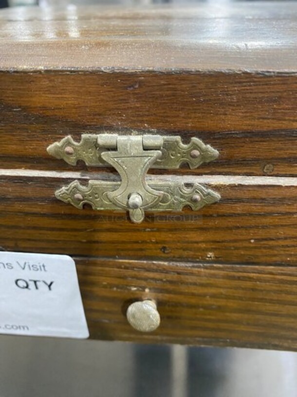 Rogers Silverware Wooden Box Utensil Holder! With Forks And Knives! - Image 11 of 11