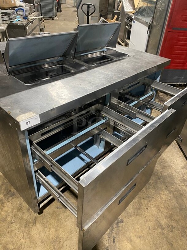 All Stainless Steel Commercial Refrigerated Sandwich/Salad Prep Table! With 4 Drawers Underneath! - Image 6 of 9