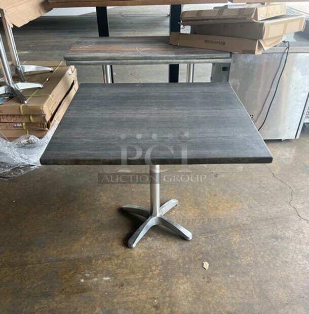 Wow! Brand New! OCS Ash Grey Finish Scratch Resistant Durowood Composite Dining Table! 24 By 24! Suitable For Indoor & Outdoor Use With Polished Base! - Image 4 of 5