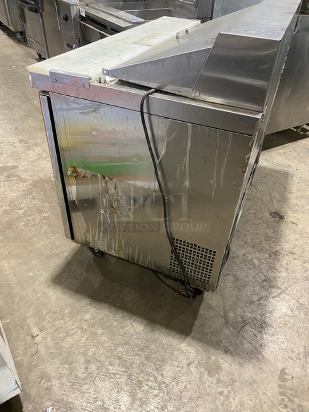 Atosa Commercial Refrigerated Mega Top Sandwich Prep Table! With Commercial Cutting Board! With 2 Door Storage Space Underneath! All Stainless Steel! On Casters! Model MSF8302 Serial MSF8302AUS100317022300C40028 - Image 2 of 9