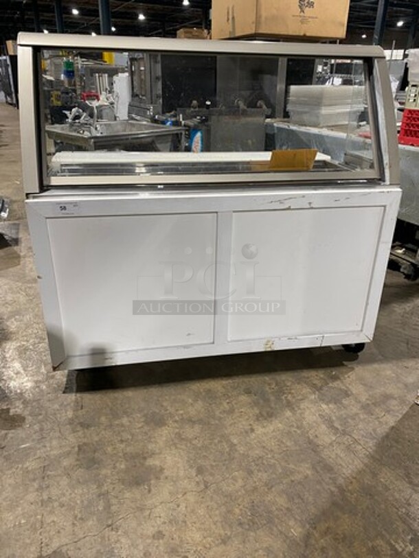 Duke Commercial Sandwich Prep Line Unit! With Slanted Front Glass! With Commercial Cutting Board! All Stainless Steel! On Casters! Model: SUBCPTC60M 120V 60HZ 1 Phase