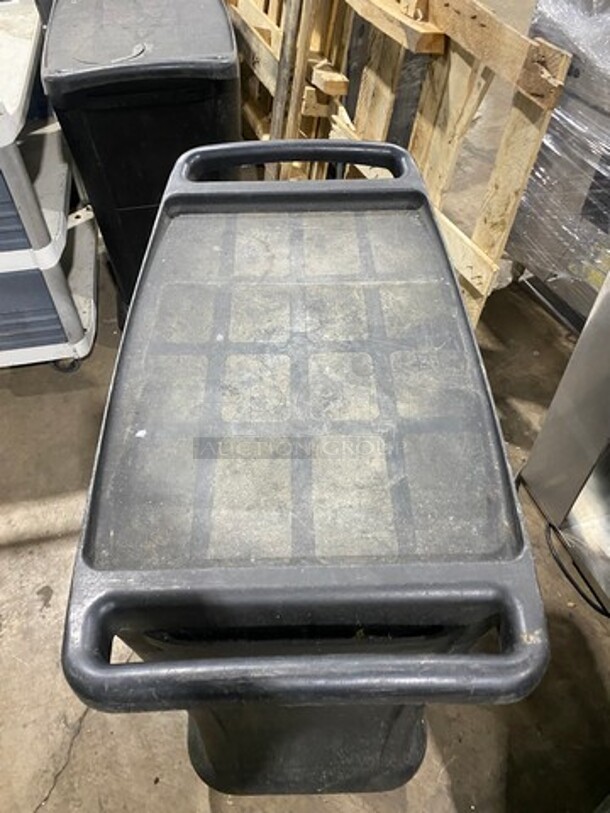 Rubbermaid Commercial Black Poly 3 Tier Cart! With Dual Side Push/ Pull Handles! On Casters! - Image 3 of 5