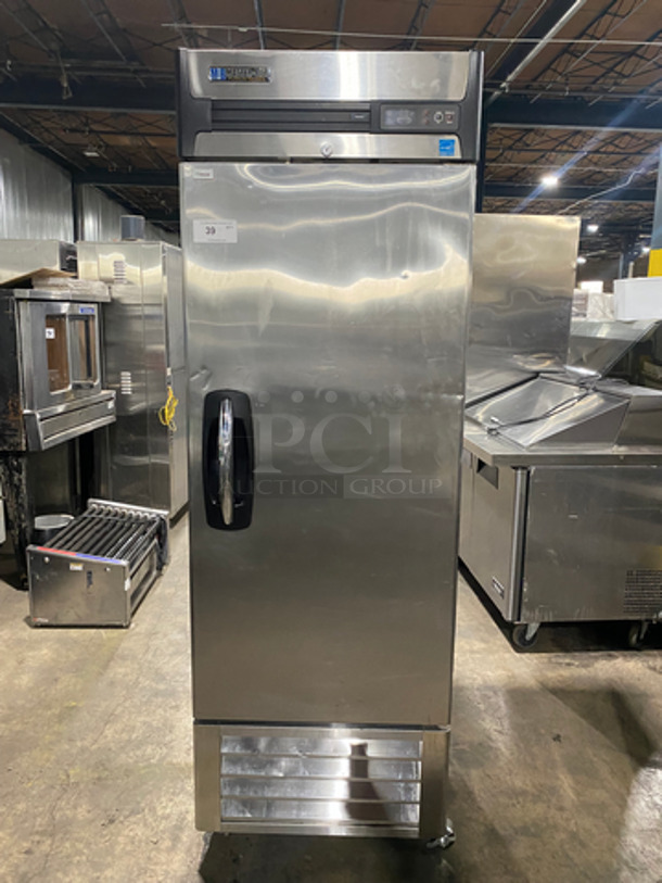 Master Bilt Commercial Single Door Reach In Freezer! With Poly Coated Racks! All Stainless Steel! On Casters! Model: F23S SN: F23S12090123! Not Tested!  115V 60HZ 1 Phase