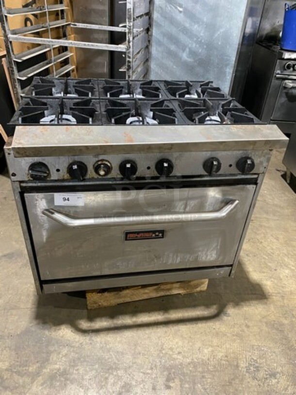 Tristar Commercial Natural Gas Powered 6 Burner Stove! With Full Size Oven Underneath! All Stainless Steel!