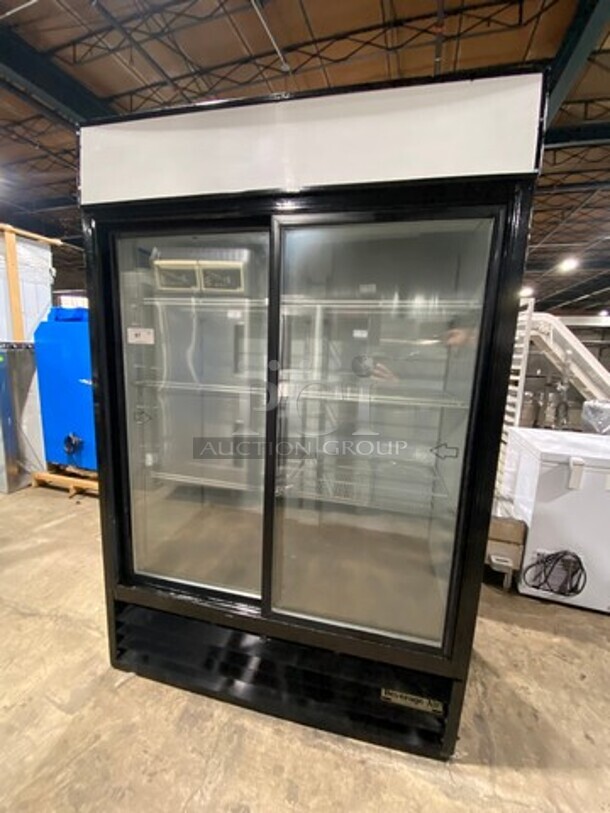 Beverage Air Commercial Refrigerated 2 Door Reach In Cooler Merchandiser! With View Through Doors! Model: MT45 SN: 4471080 115V 60HZ 1 Phase