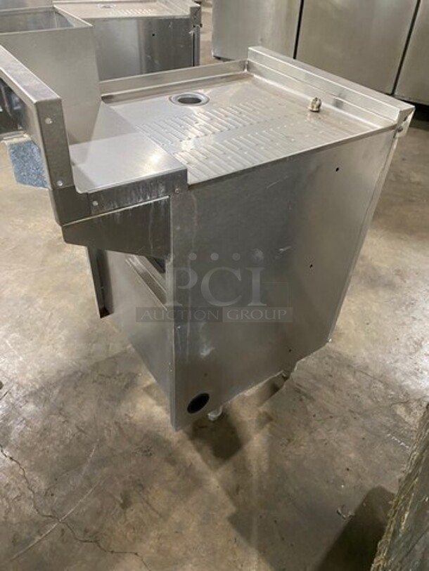 Perlick Under The Counter Drainboard! With Back Splash! With Storage Space Underneath! All Stainless Steel! On Legs! - Image 4 of 7