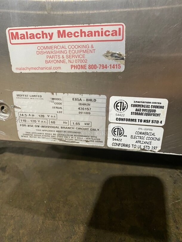 Moffat Turbofan Commercial Double Deck Convection Oven! With One View Through Door! All Stainless Steel! Model E85A8HLD Serial 436157! 110/120v! On Casters! - Image 8 of 12