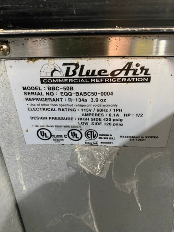 BLUEAIR Under The Counter Beer Bottle Cooler! Model BBC-50B Serial No: EQQ-BAB50-0004! 115V 60Hz 1PH  - Image 6 of 8