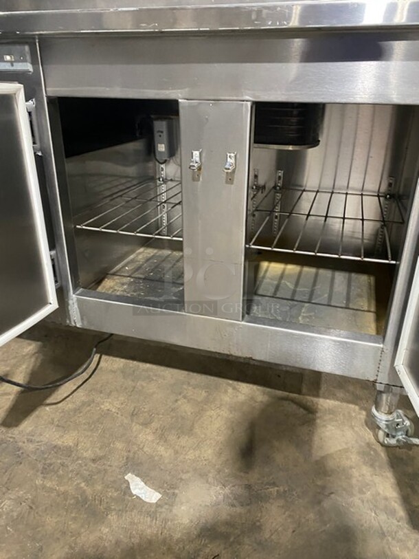 All Stainless Steel Commercial Refrigerated Food Serving Station Counter/ Cold Pan! With Sneeze Guard! On Casters! - Image 8 of 11