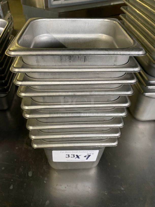 Browne Steam Table/ Prep Table Pans! All Stainless Steel! 9x Your Bid!
