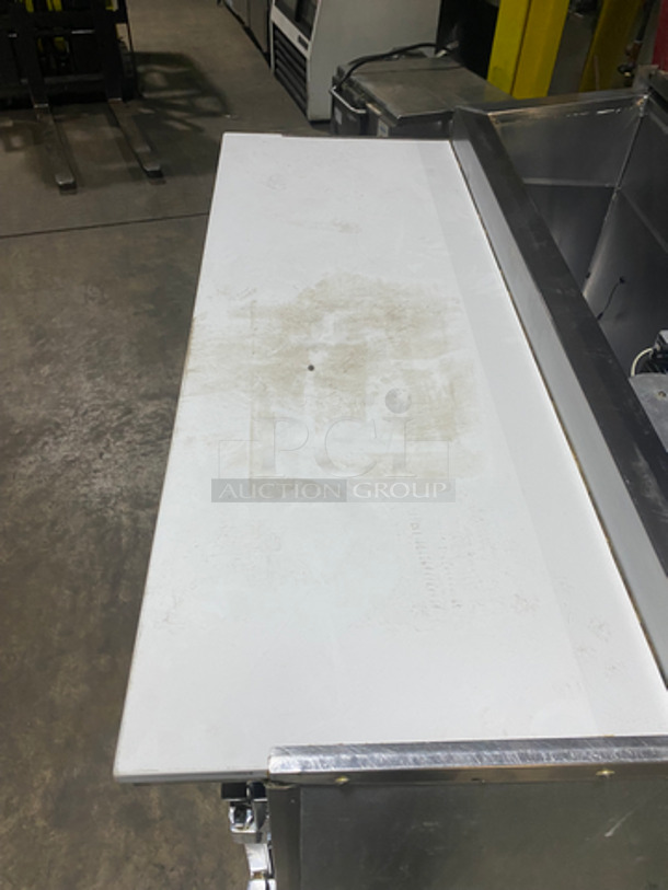 Leader Commercial Refrigerated Pizza Prep Table! With Commercial Cutting Board! With 2 Door Underneath Storage Space! All Stainless Steel! On Legs! - Image 8 of 8